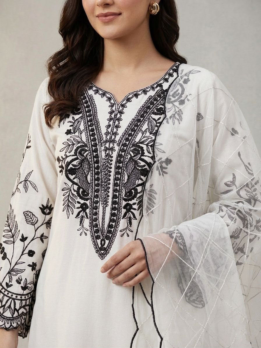 PREMIUM SEQUENCE EMBROIDERED TOP, PALAZZO & DUPATTA SET-MANSH-00010