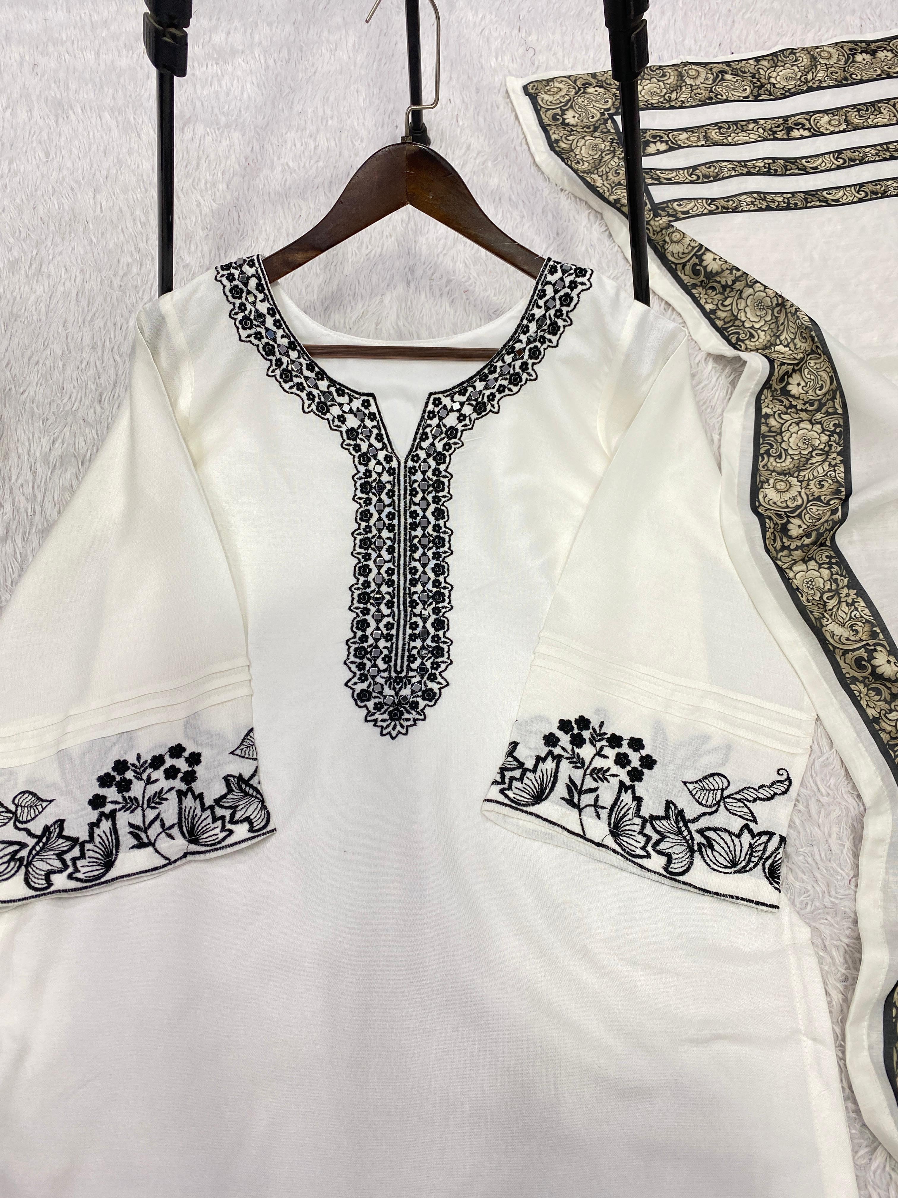 EMBROIDERED TOP SALWAAR WITH DUPATTA-MANSH-00011