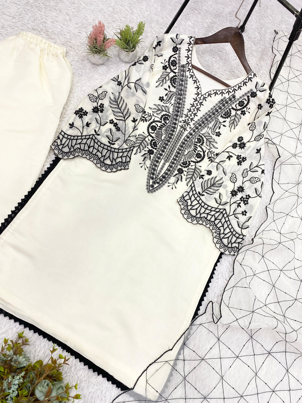 PREMIUM SEQUENCE EMBROIDERED TOP, PALAZZO & DUPATTA SET-MANSH-00010