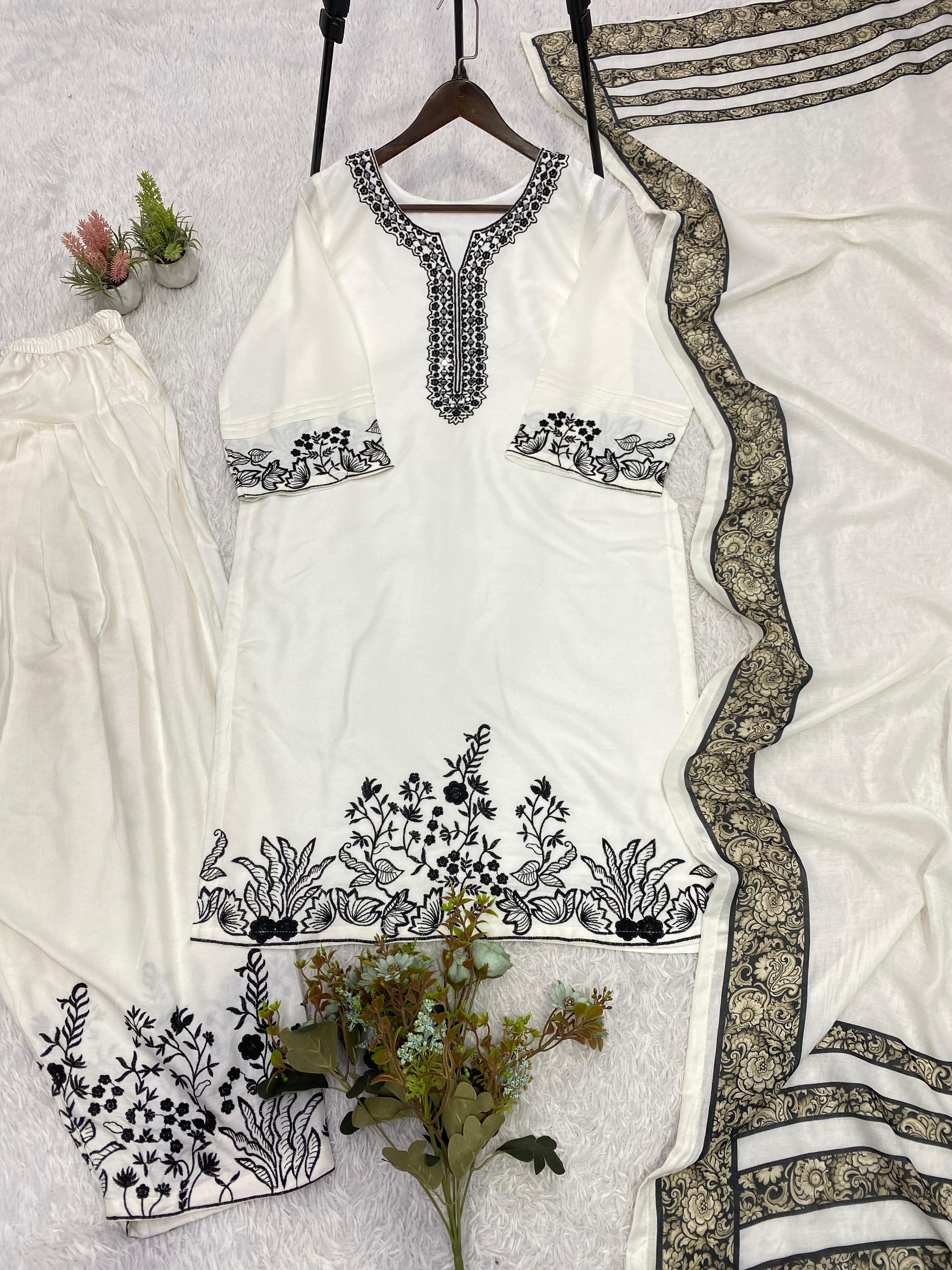 EMBROIDERED TOP SALWAAR WITH DUPATTA-MANSH-00011
