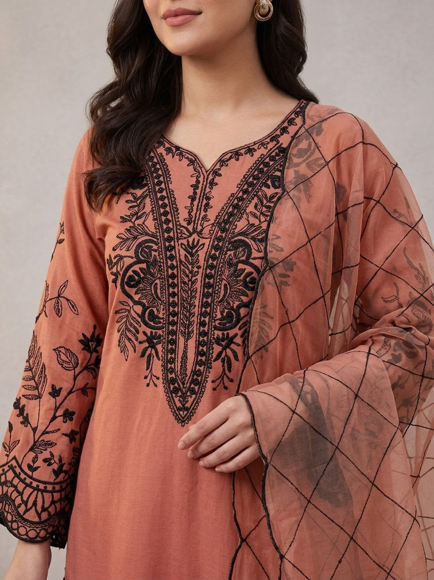 PREMIUM SEQUENCE EMBROIDERED TOP, PALAZZO & DUPATTA SET-MANSH-00010
