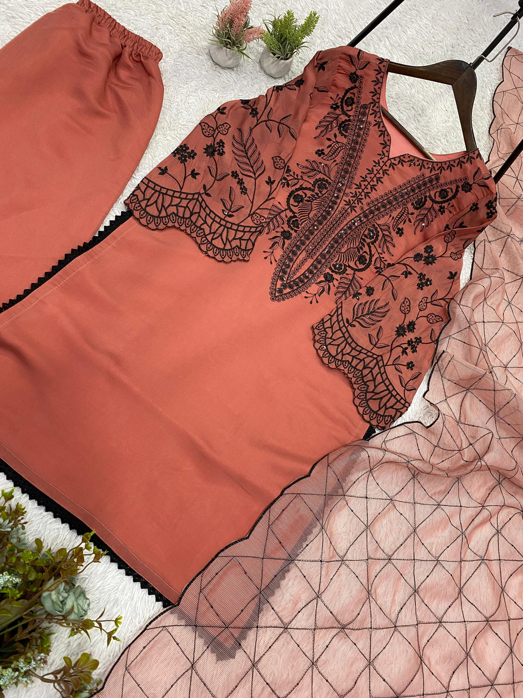 PREMIUM SEQUENCE EMBROIDERED TOP, PALAZZO & DUPATTA SET-MANSH-00010
