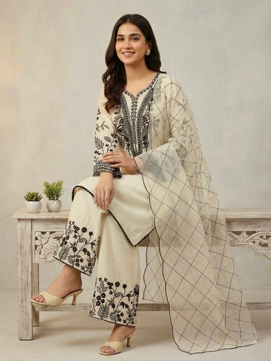 PREMIUM SEQUENCE EMBROIDERED TOP, PALAZZO & DUPATTA SET-MANSH-00010