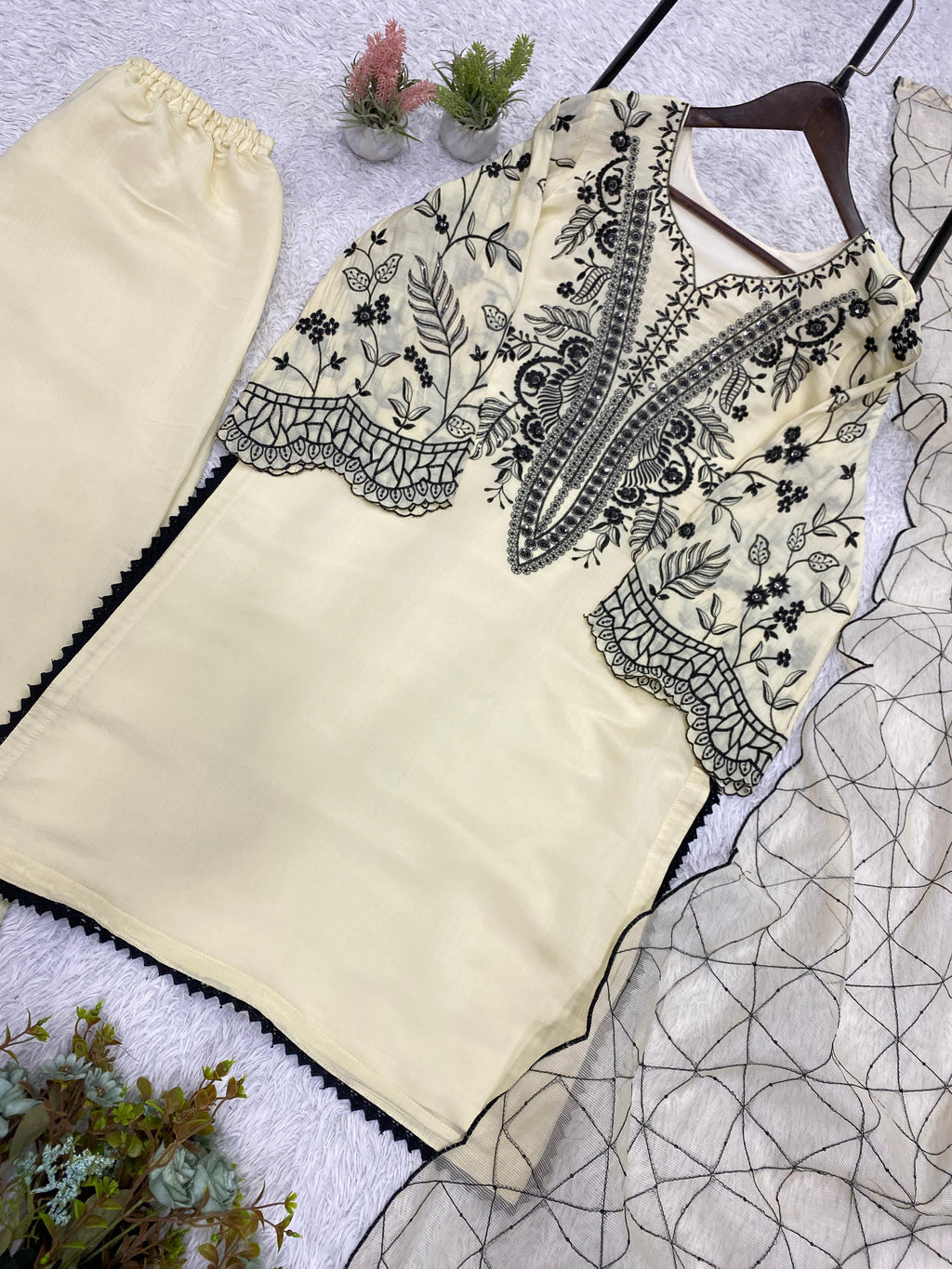 PREMIUM SEQUENCE EMBROIDERED TOP, PALAZZO & DUPATTA SET-MANSH-00010