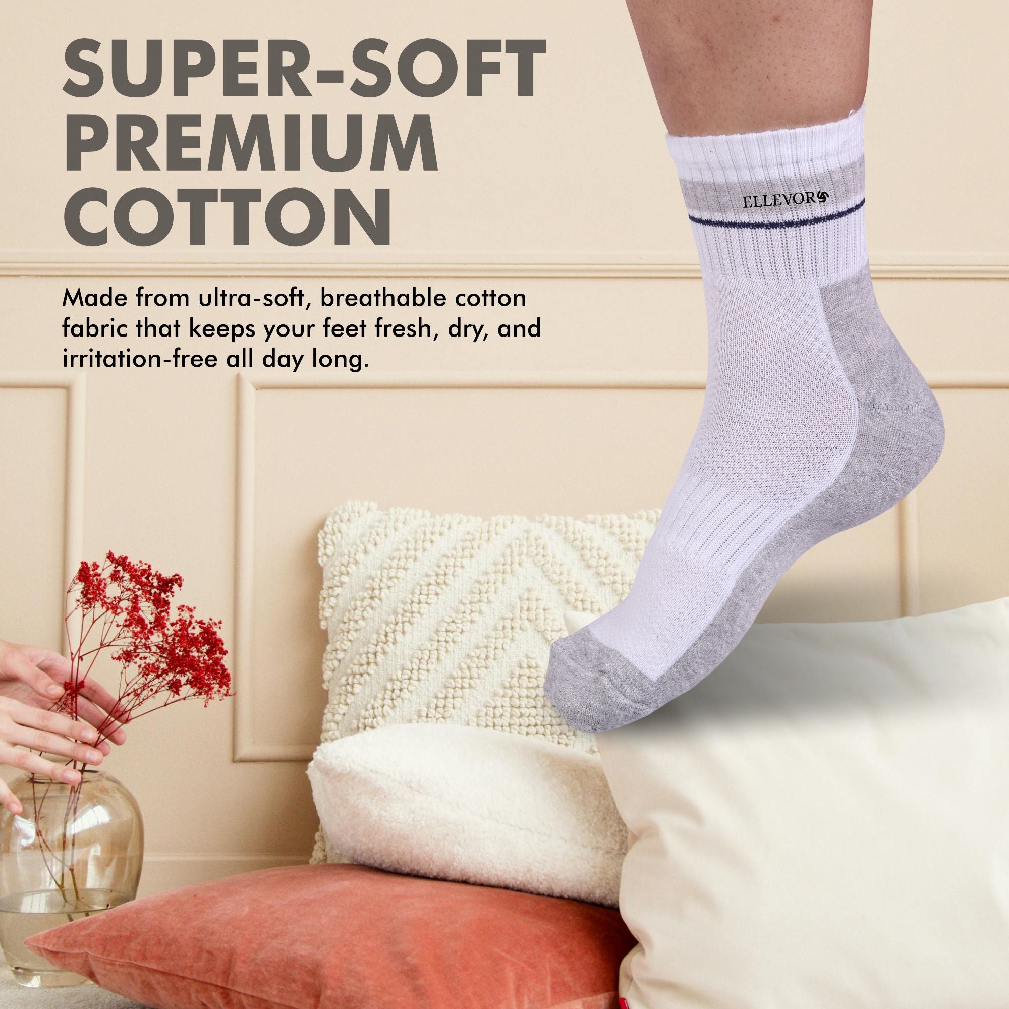 SoleVibe Ankle-Length Unisex Socks-Pack of 3