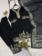EMBROIDERED TOP SALWAAR WITH DUPATTA-MANSH-00011
