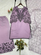 PREMIUM SEQUENCE EMBROIDERED TOP, PALAZZO & DUPATTA SET-MANSH-00010