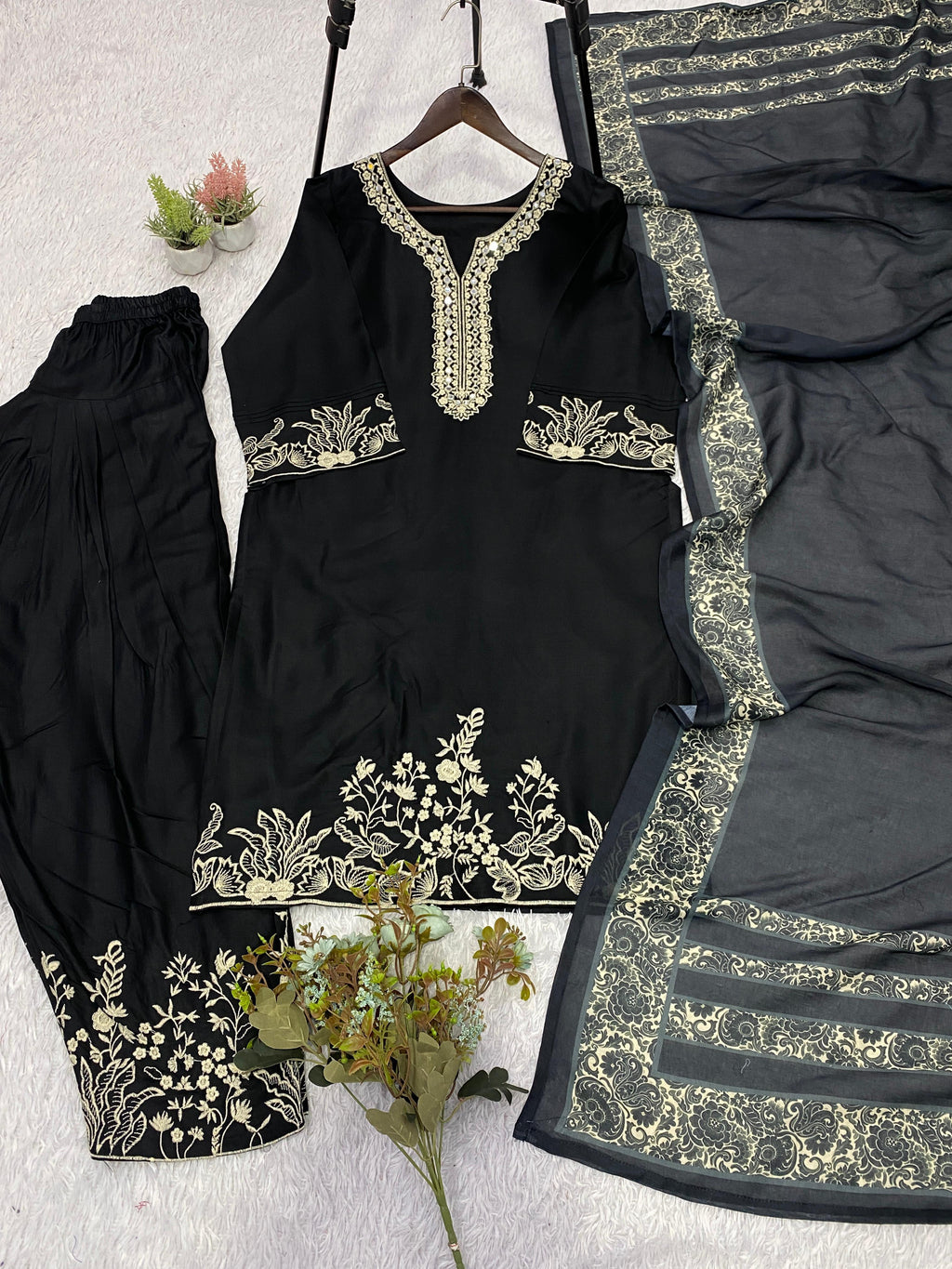 EMBROIDERED TOP SALWAAR WITH DUPATTA-MANSH-00011