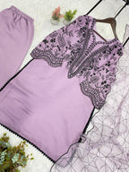 PREMIUM SEQUENCE EMBROIDERED TOP, PALAZZO & DUPATTA SET-MANSH-00010