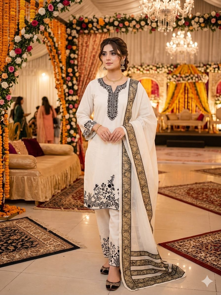EMBROIDERED TOP SALWAAR WITH DUPATTA-MANSH-00011
