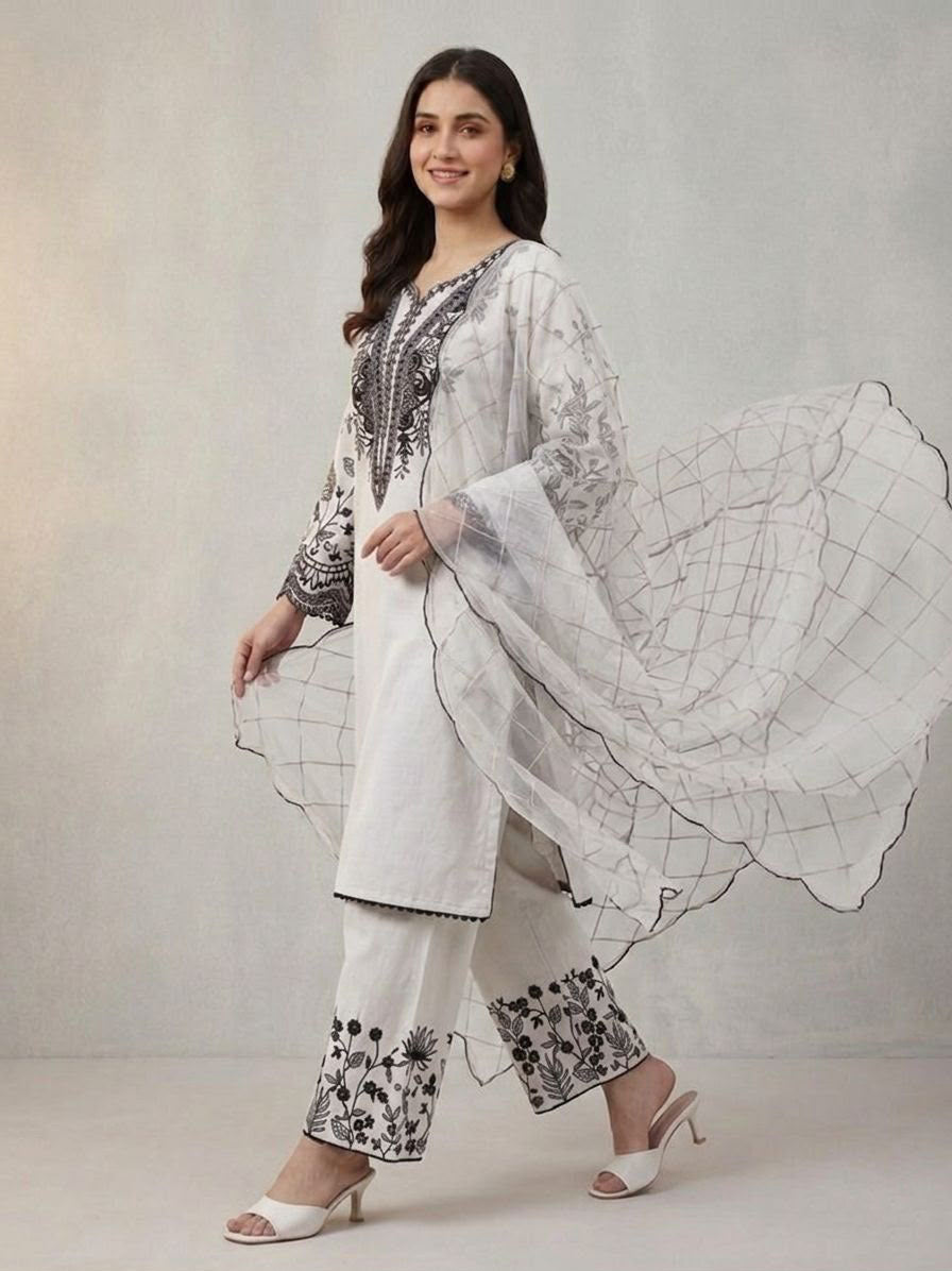 PREMIUM SEQUENCE EMBROIDERED TOP, PALAZZO & DUPATTA SET-MANSH-00010