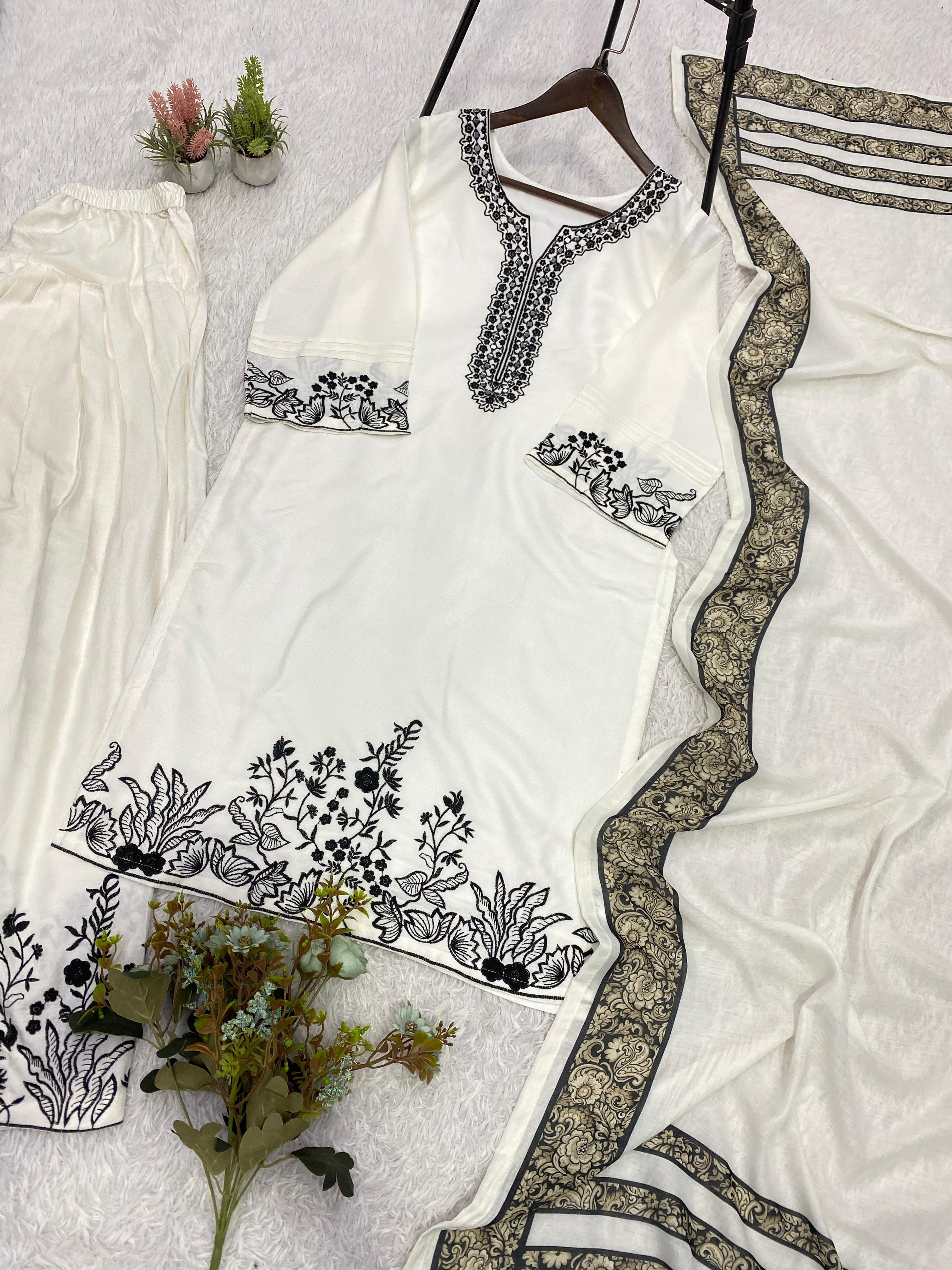 EMBROIDERED TOP SALWAAR WITH DUPATTA-MANSH-00011