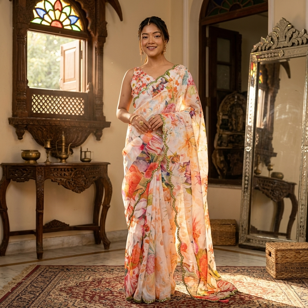 Chinon Fancy Saree
