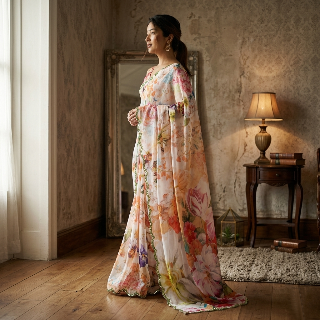Chinon Fancy Saree