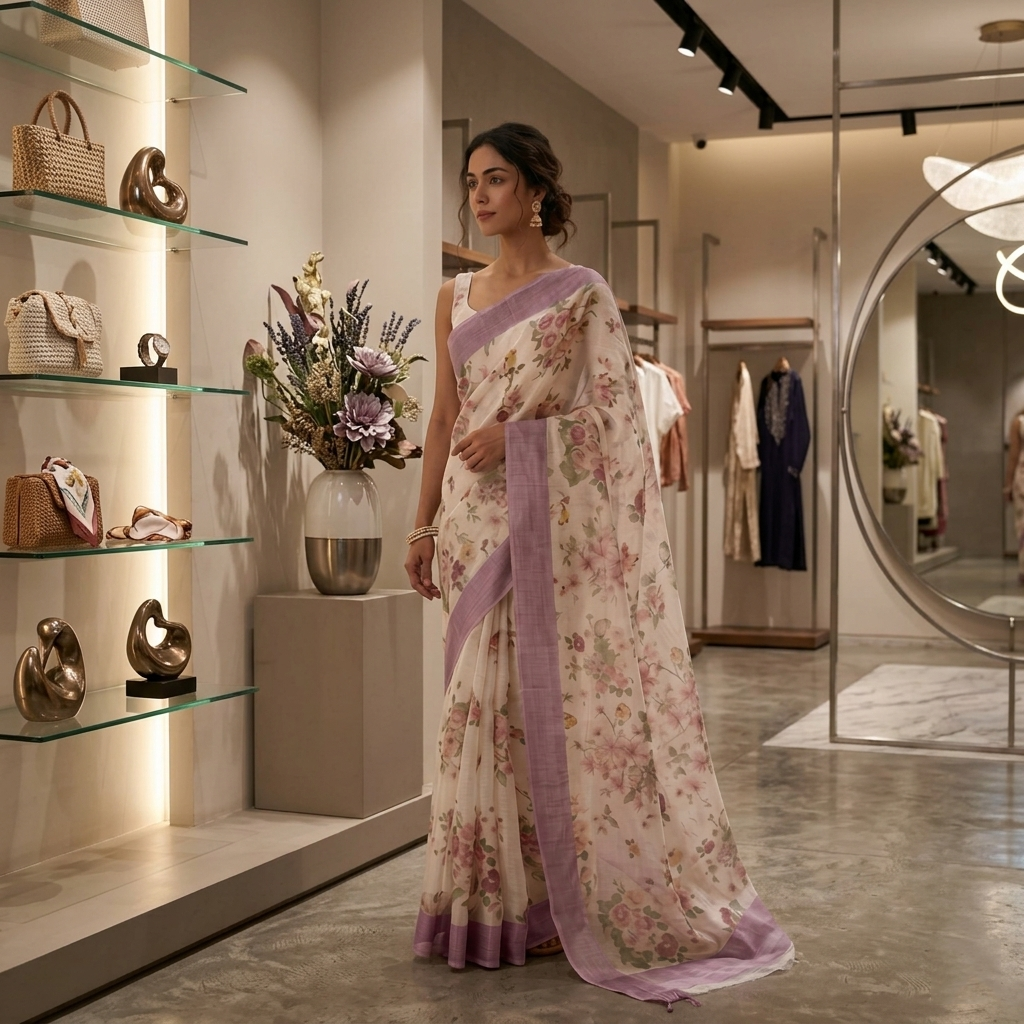 Linen Blend Saree