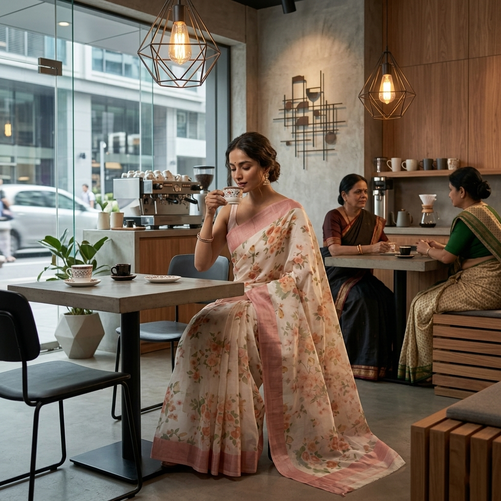 Linen Blend Saree