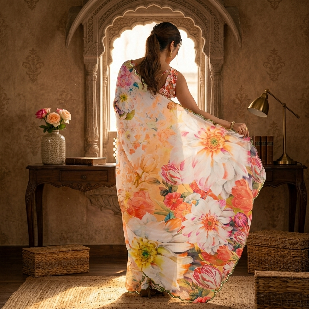 Chinon Fancy Saree