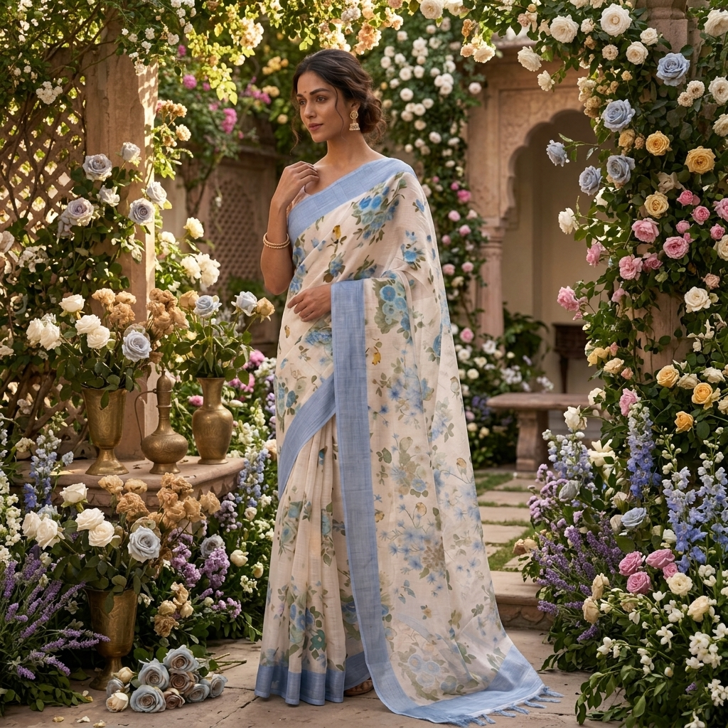 Linen Blend Saree
