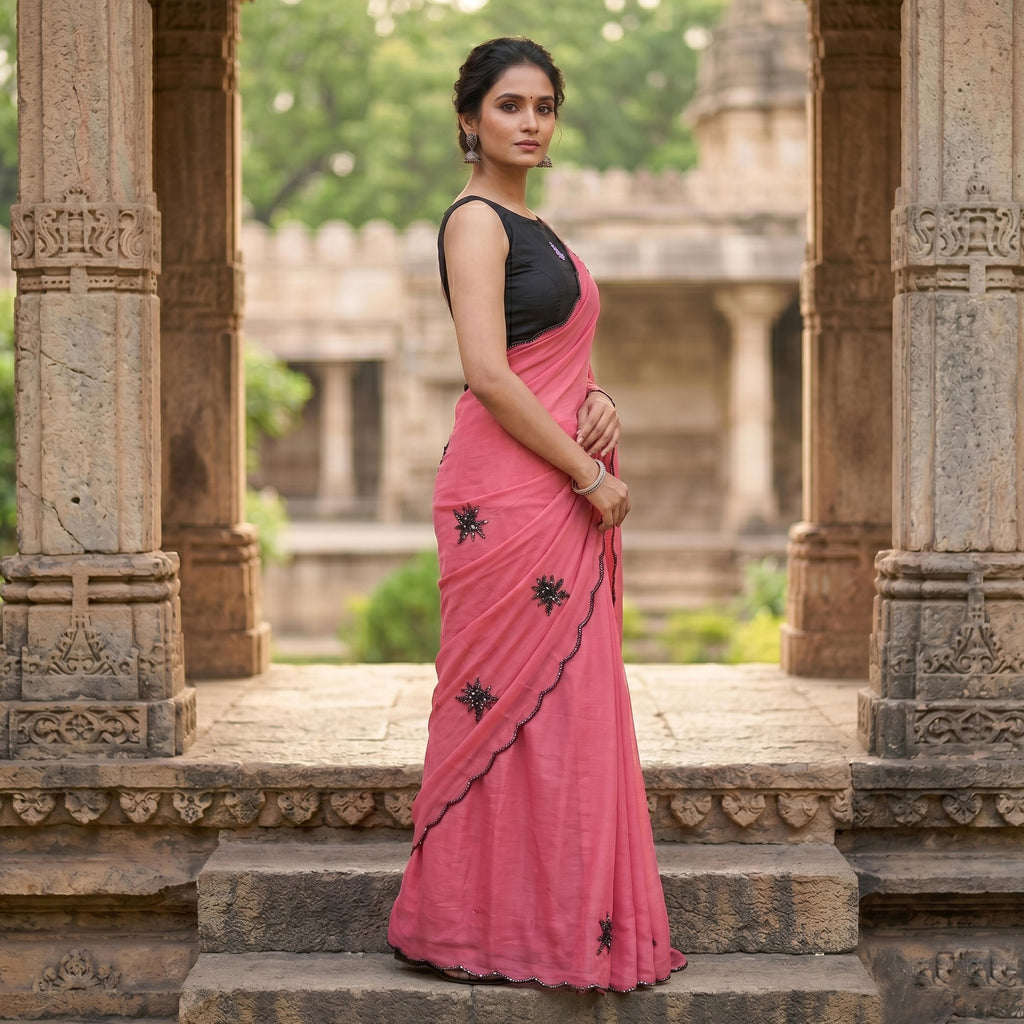 Star Georgette Soft Silk Saree