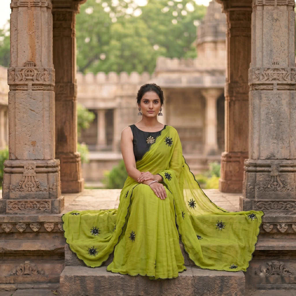 Star Georgette Soft Silk Saree