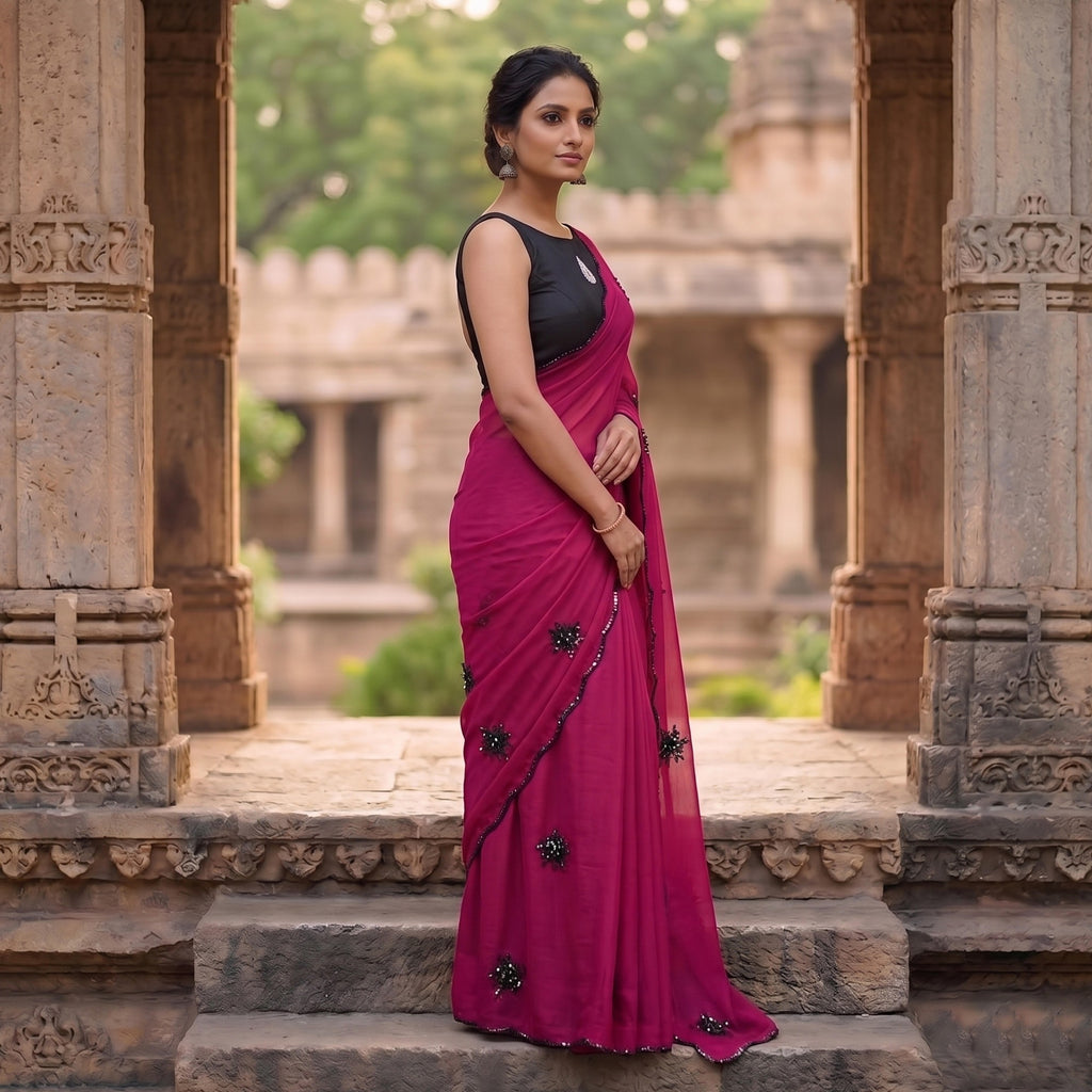 Star Georgette Soft Silk Saree