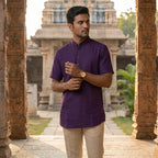 Silk Men Short Kurta-ELLE111106