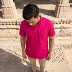Silk Men Short Kurta-ELLE111106