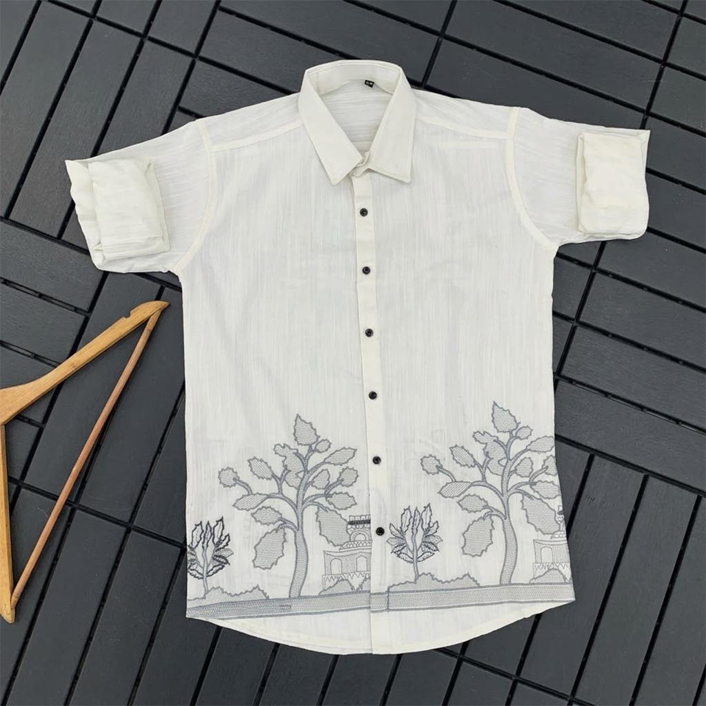 Linen Casual Mens Shirt-ELLE113986