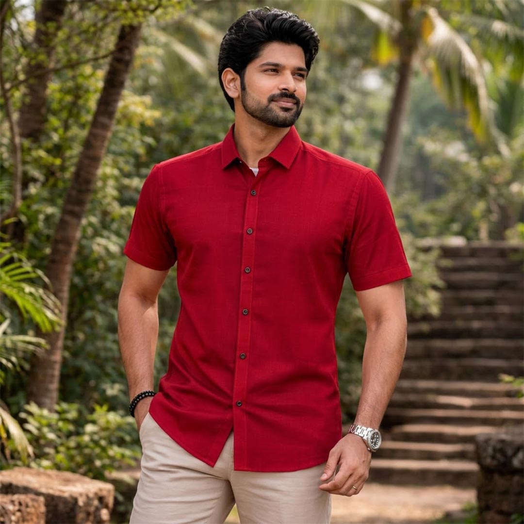 Silk Cotton Mens Shirt-ELLE91439