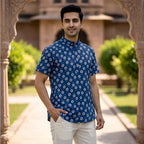 Cotton Men Short Kurta-ELLE111118