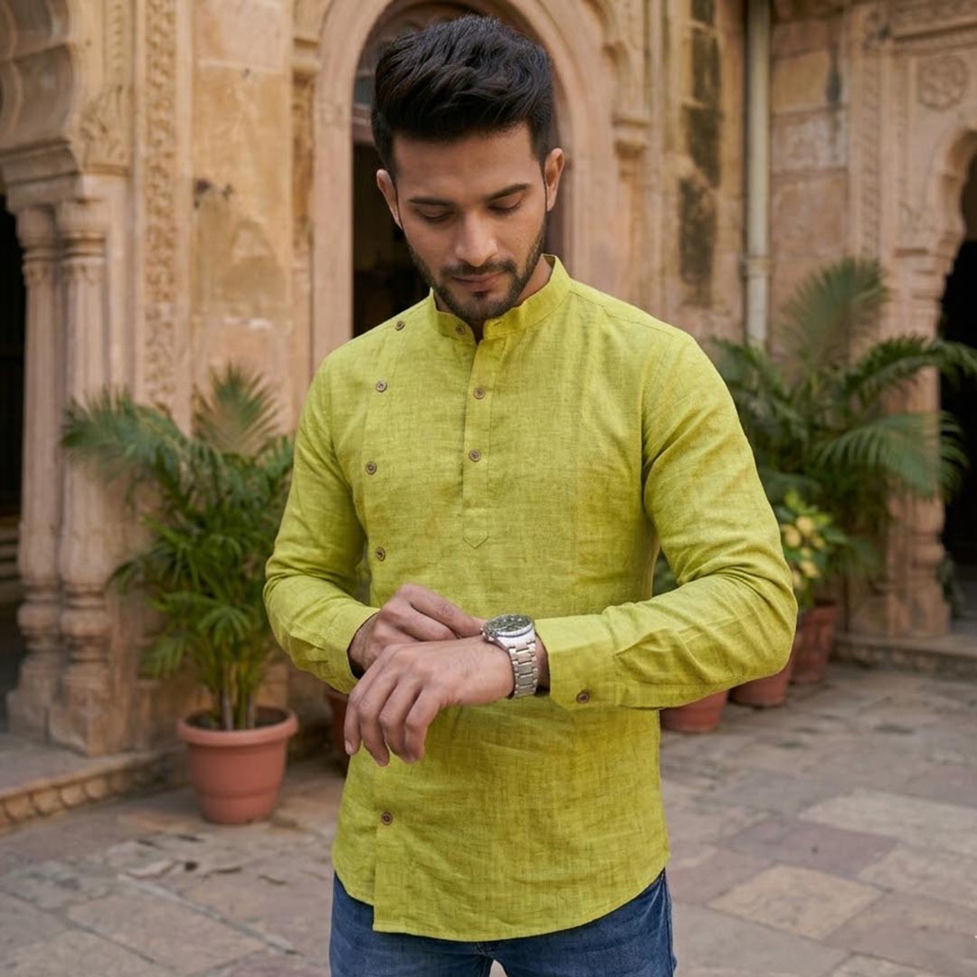 Cotton Men Designer Ethnic Kurta-ELLE114162