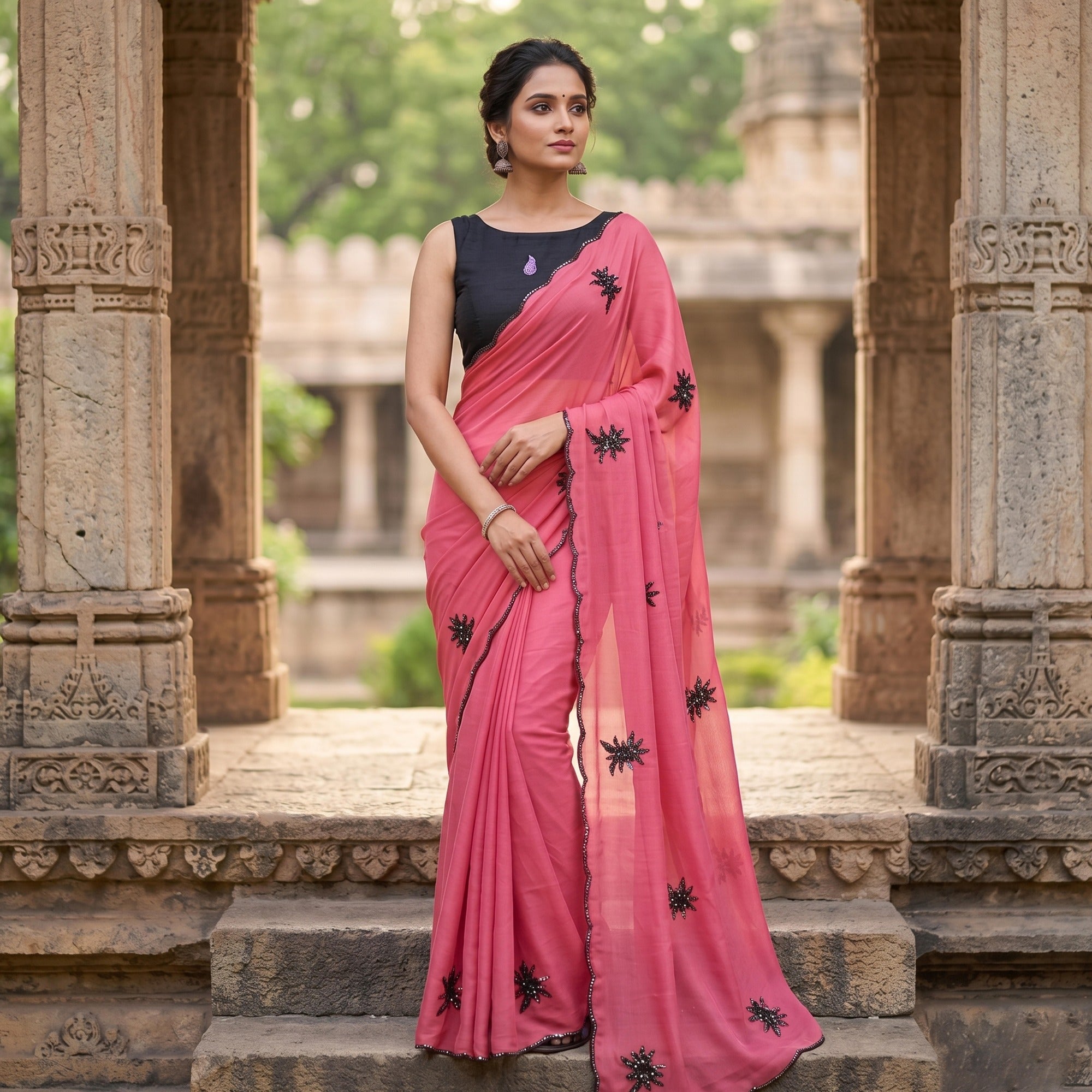 Star Georgette Soft Silk Saree