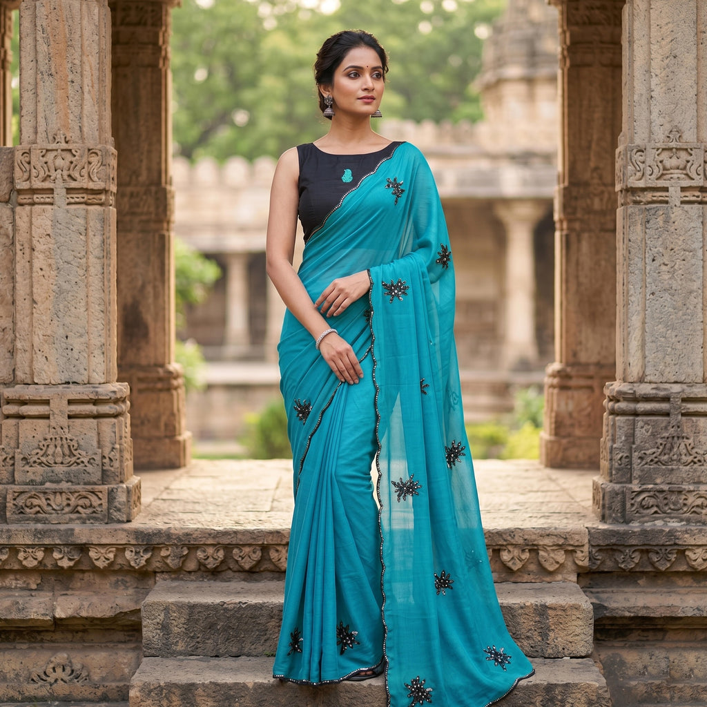 Star Georgette Soft Silk Saree