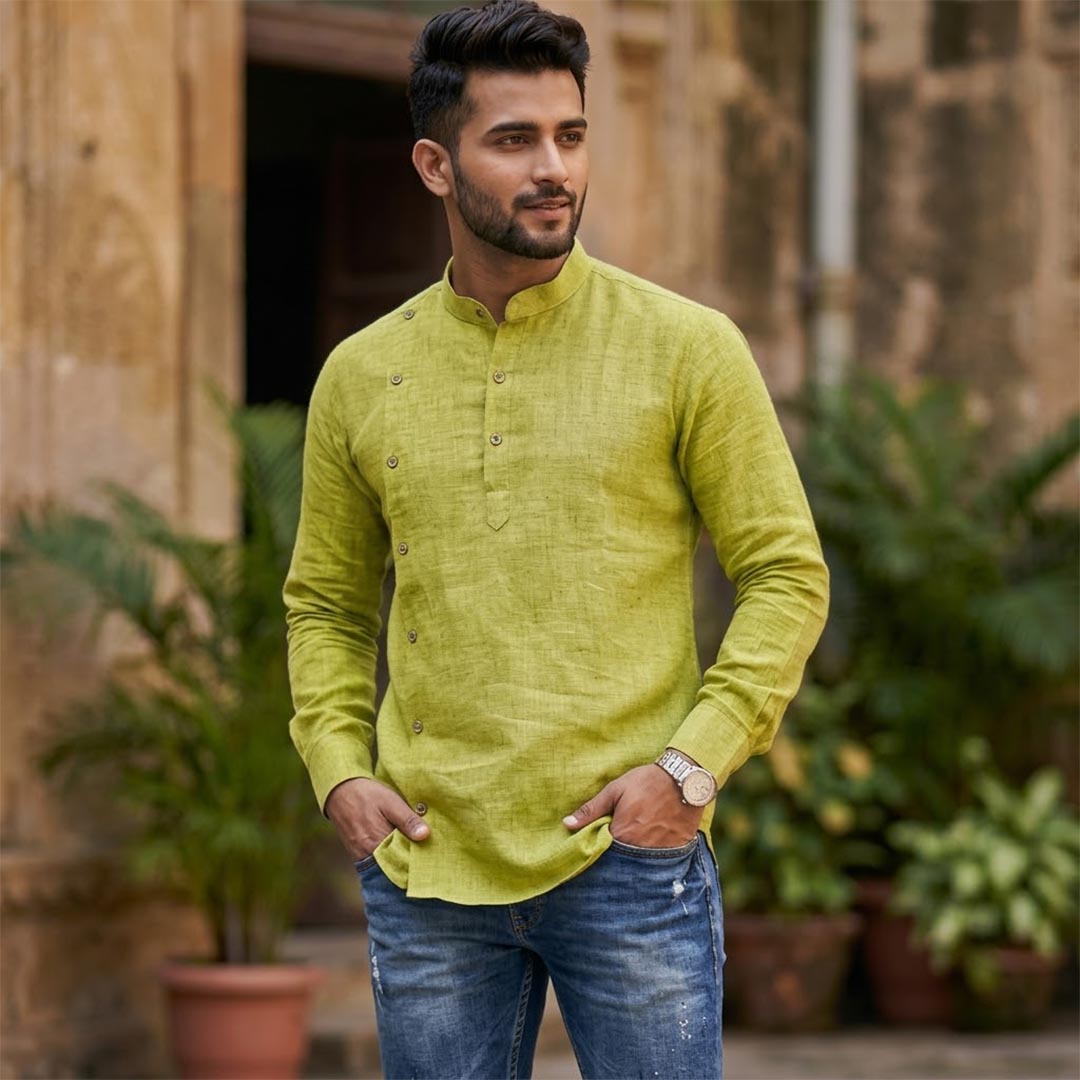 Cotton Men Designer Ethnic Kurta-ELLE114162