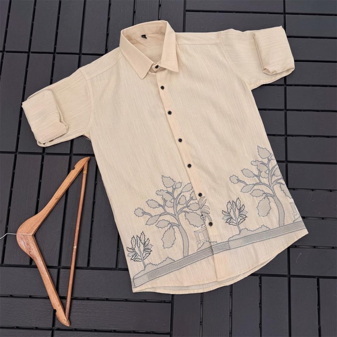 Linen Casual Mens Shirt-ELLE113986