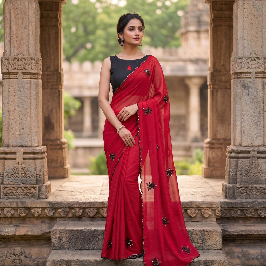 Star Georgette Soft Silk Saree