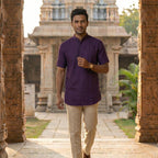 Silk Men Short Kurta-ELLE111106