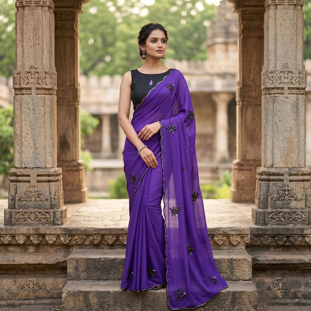 Star Georgette Soft Silk Saree
