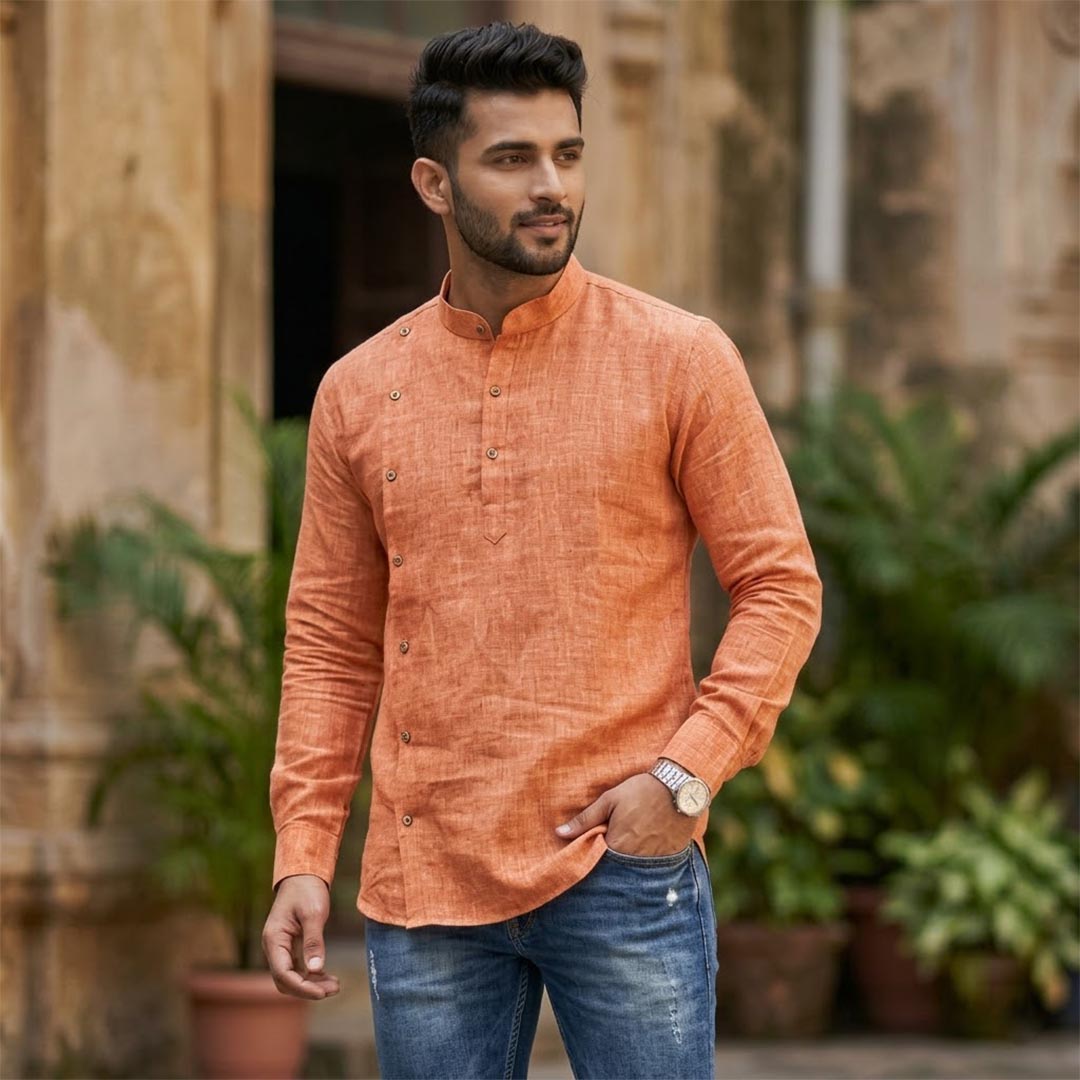 Cotton Men Designer Ethnic Kurta-ELLE114162