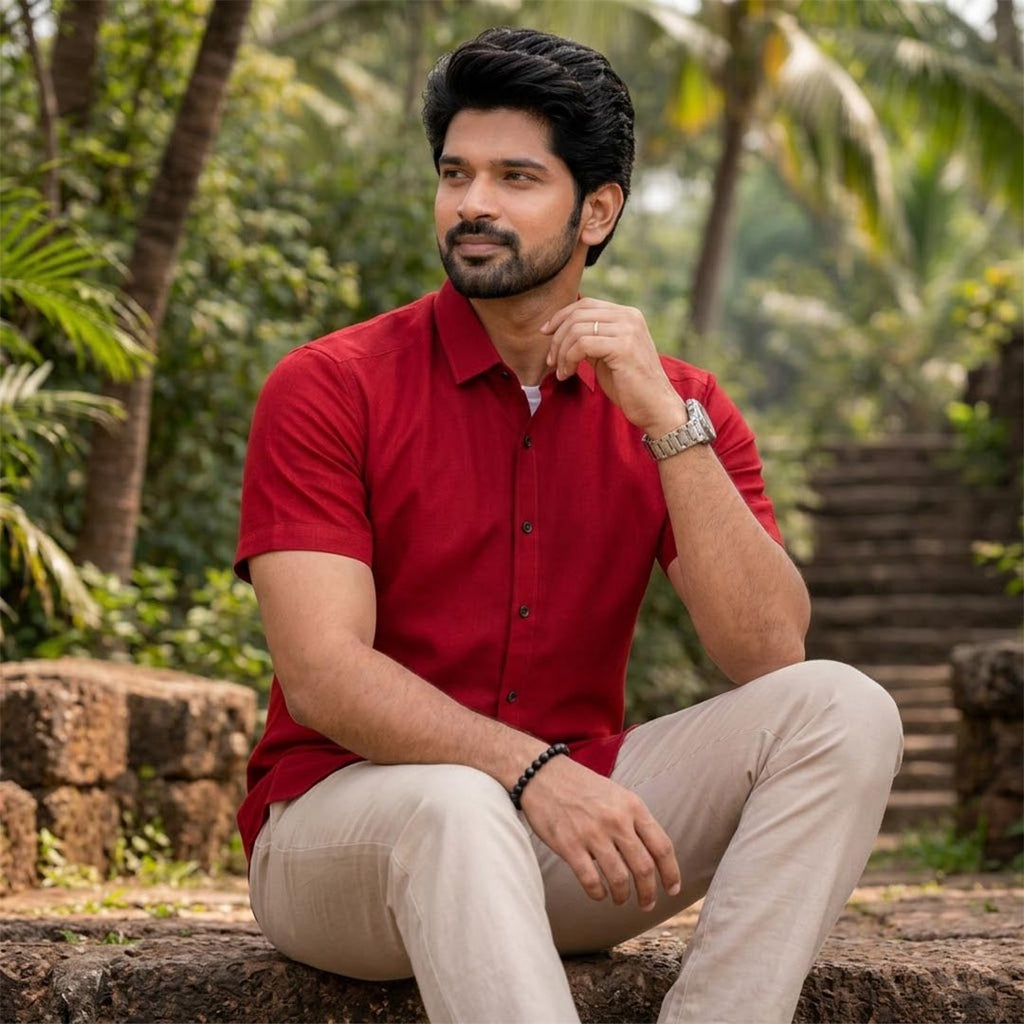 Silk Cotton Mens Shirt-ELLE91439