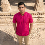 Silk Men Short Kurta-ELLE111106