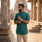 Silk Men Short Kurta-ELLE111106