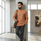 Cotton Short Mens Kurta-ELLE114166