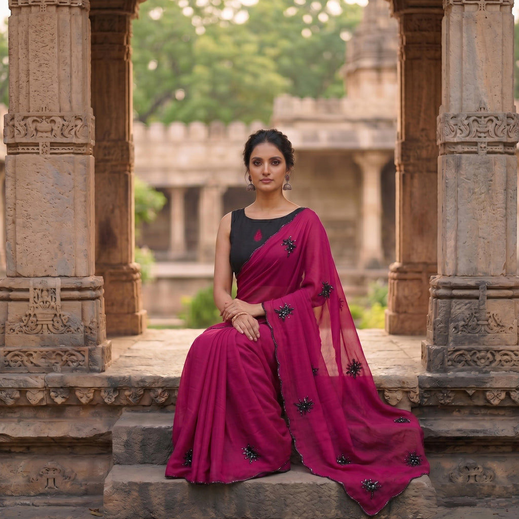 Star Georgette Soft Silk Saree