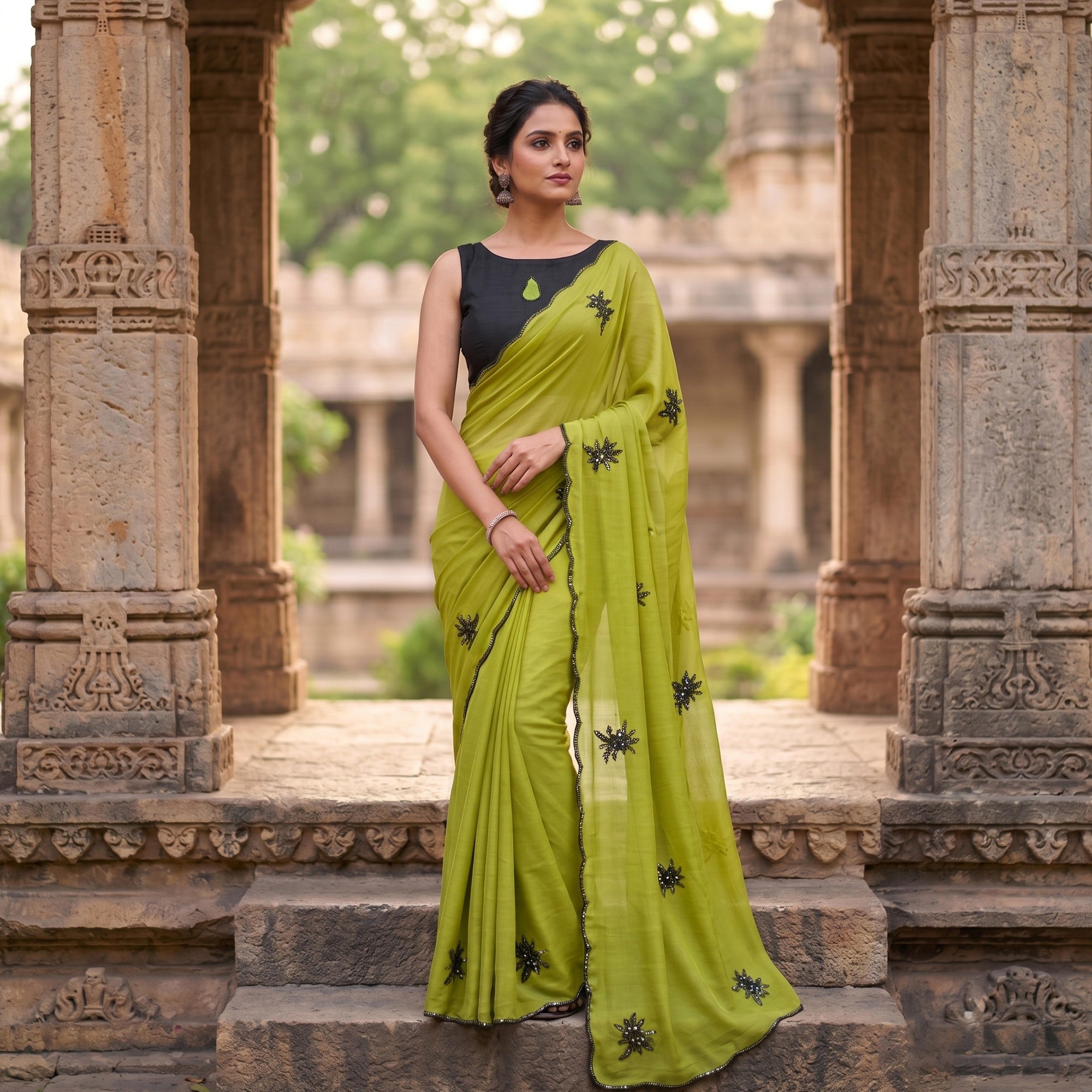 Star Georgette Soft Silk Saree