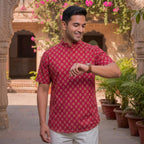Cotton Men Short Kurta-ELLE111118