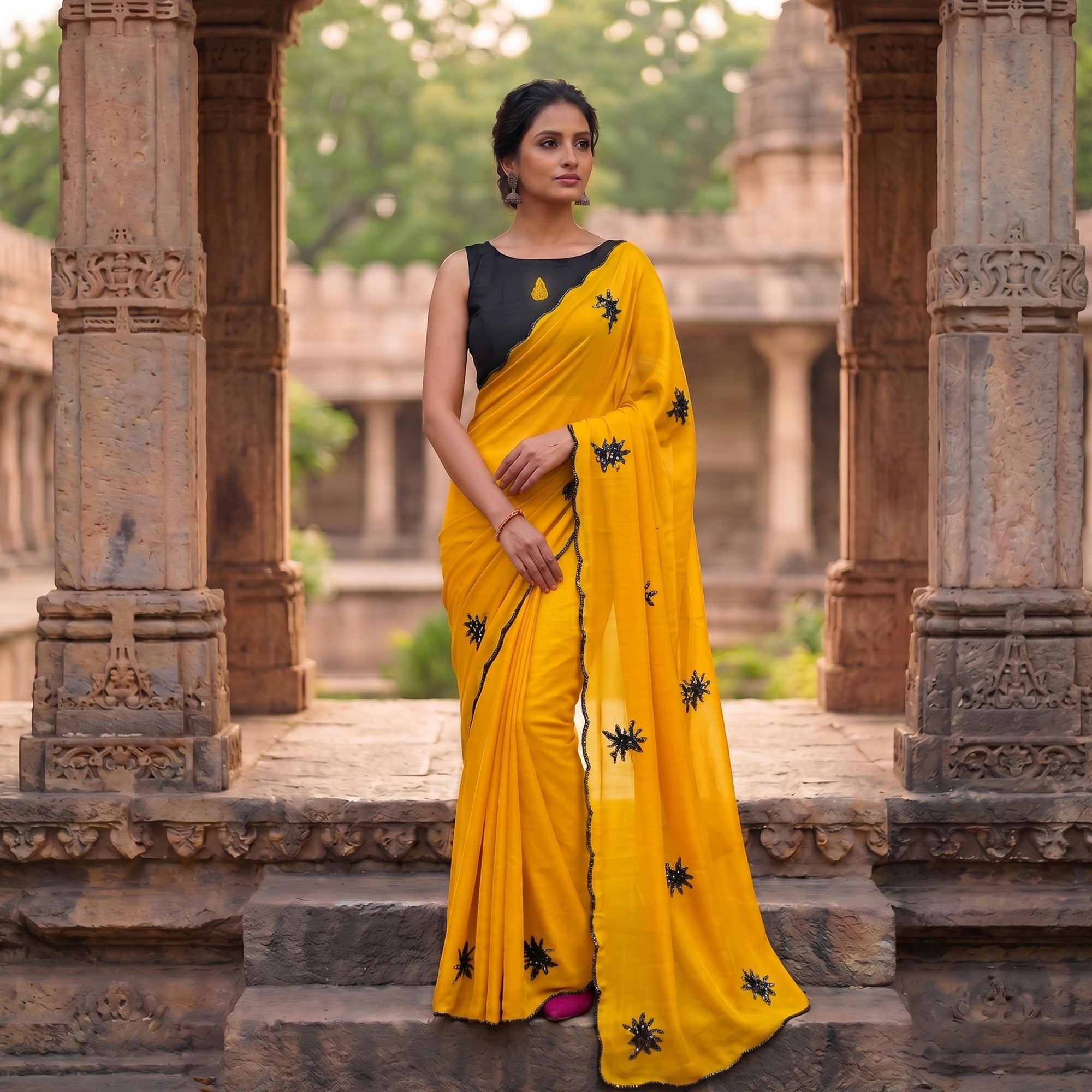 Star Georgette Soft Silk Saree