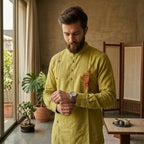 Cotton Short Mens Kurta-ELLE114166
