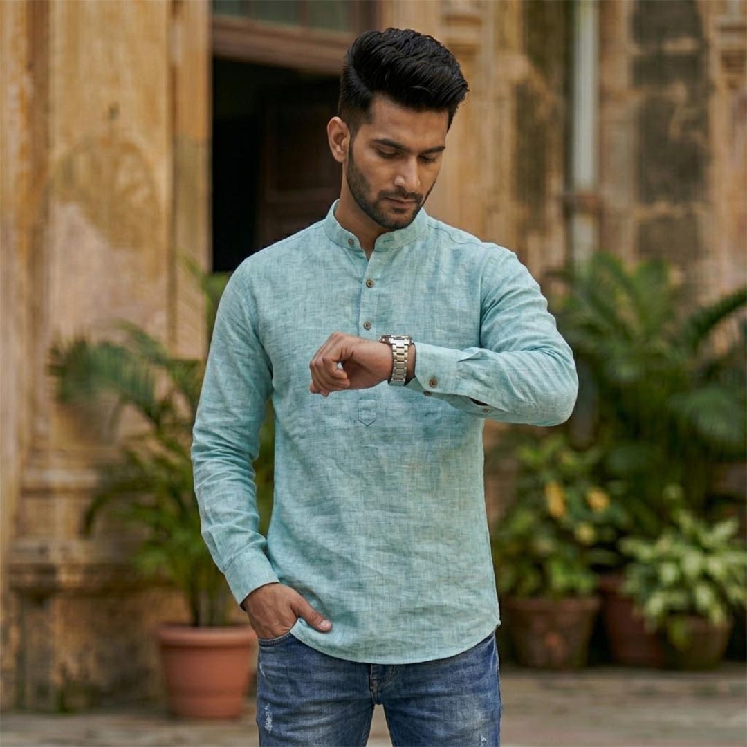 Cotton Men Designer Ethnic Kurta-ELLE114162