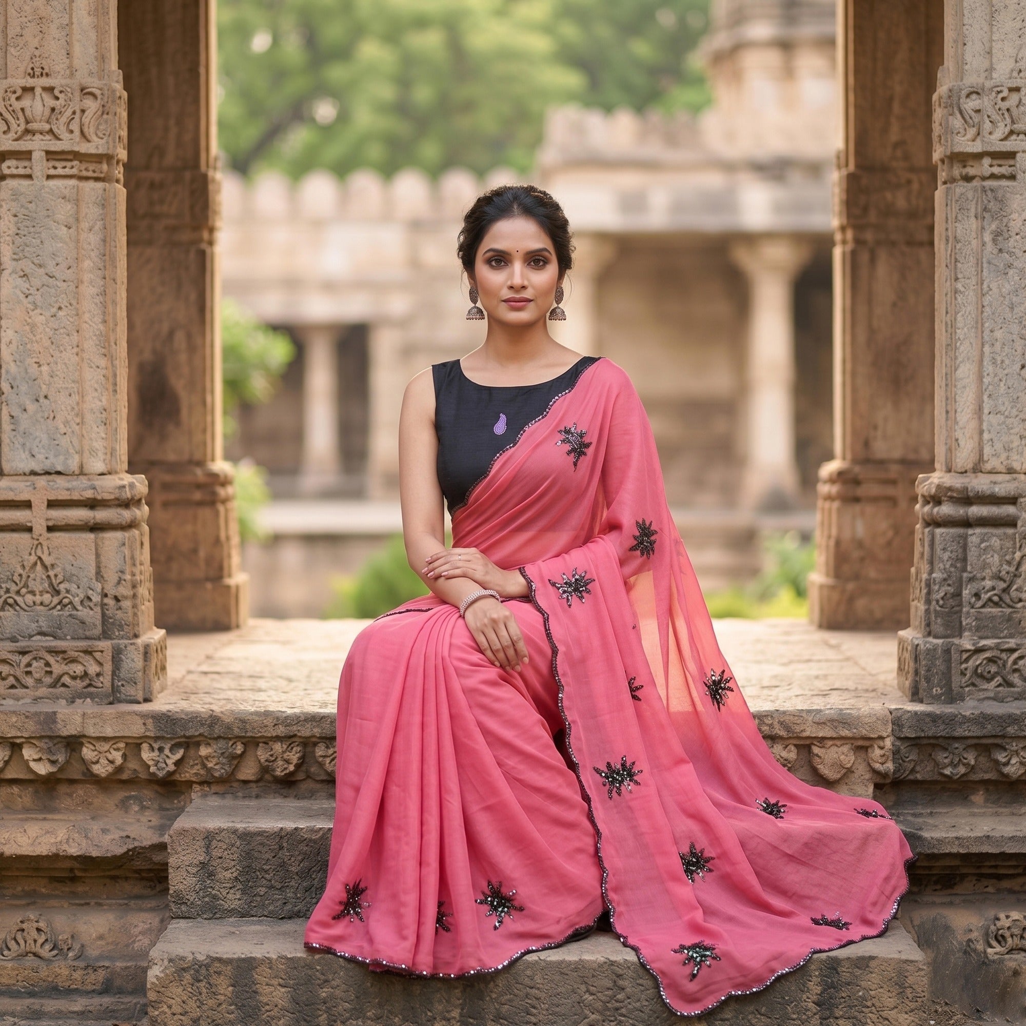 Star Georgette Soft Silk Saree